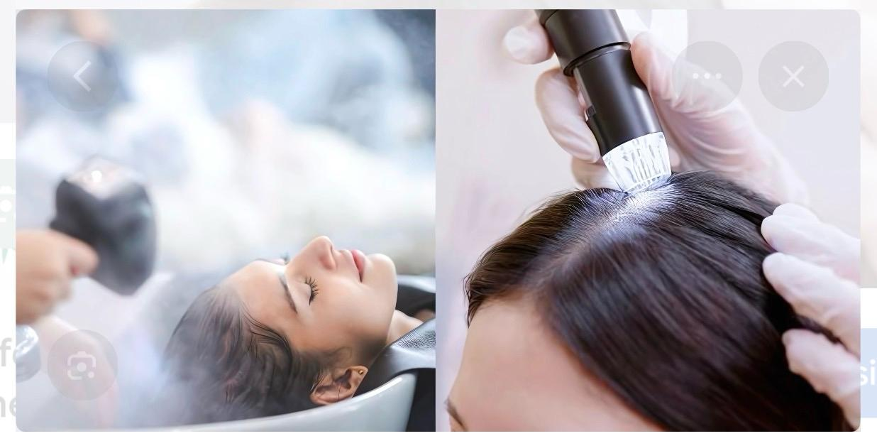 Hair treatment in progress